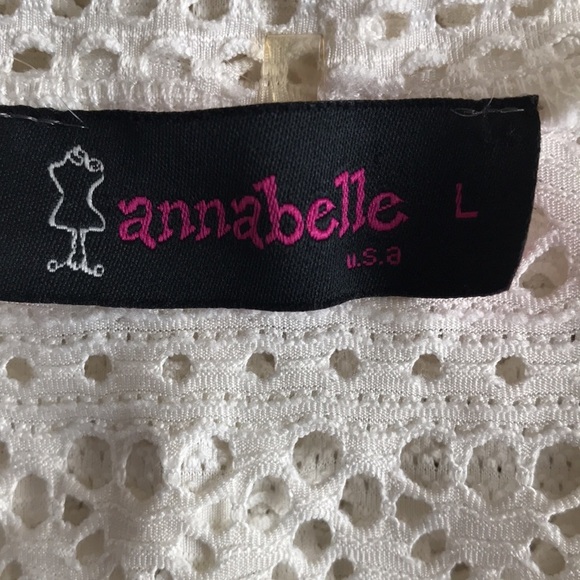 Annabelle short sleeve airy cream top, size L - Picture 6 of 8